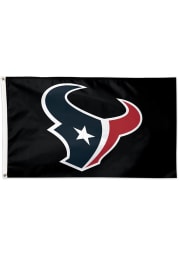 Houston Texans 3x5 Black Black Silk Screen Grommet Flag