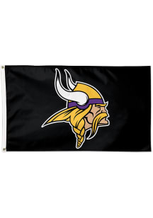 Minnesota Vikings 3x5 Black Black Silk Screen Grommet Flag
