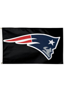 New England Patriots 3x5 Black Black Silk Screen Grommet Flag