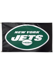 New York Jets 3x5 Black Black Silk Screen Grommet Flag