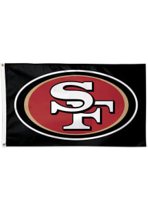 San Francisco 49ers 3x5 Black Black Silk Screen Grommet Flag