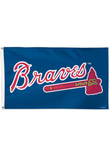 Atlanta Braves 3x5 Blue Blue Silk Screen Grommet Flag