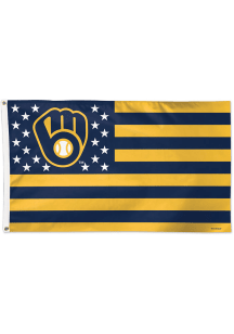 Milwaukee Brewers 3x5 Navy Blue Silk Screen Grommet Flag