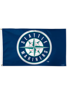 Seattle Mariners 3x5 Navy Blue Silk Screen Grommet Flag