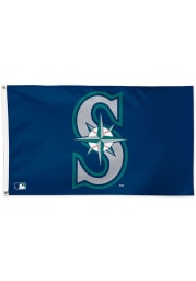 Seattle Mariners 3x5 Navy Blue Silk Screen Grommet Flag