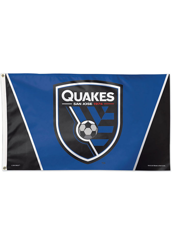 San Jose Earthquakes 3x5 Black Silk Screen Grommet Flag