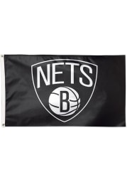 Brooklyn Nets 3x5 Black Silk Screen Grommet Flag