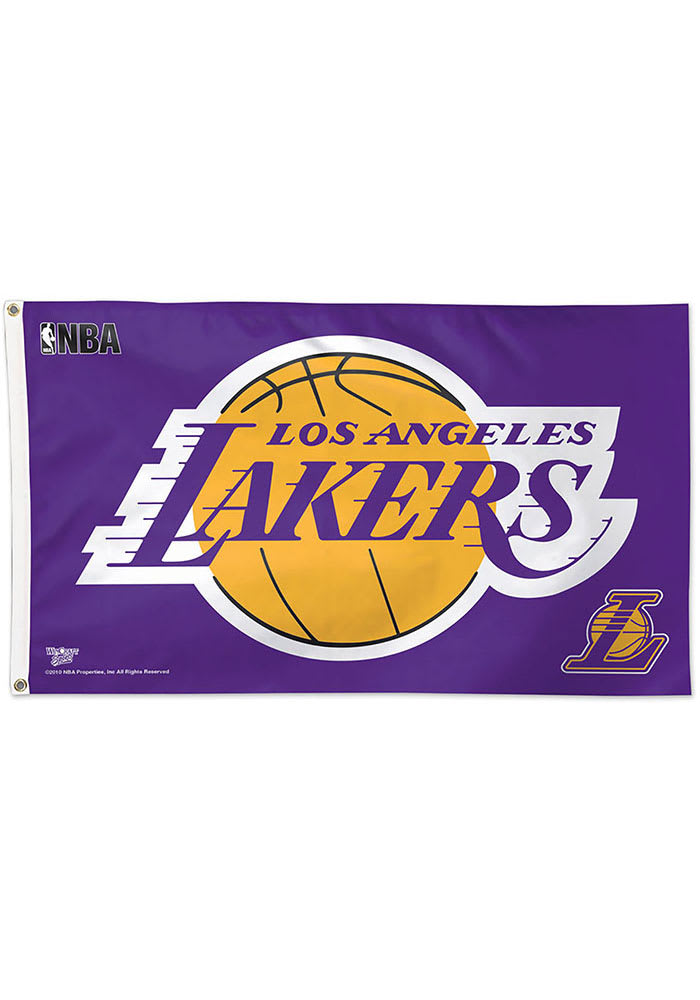 Los Angeles Lakers 3x5 Gold Silk Screen Grommet Flag