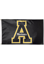 Appalachian State Mountaineers 3x5 Black Silk Screen Grommet Flag