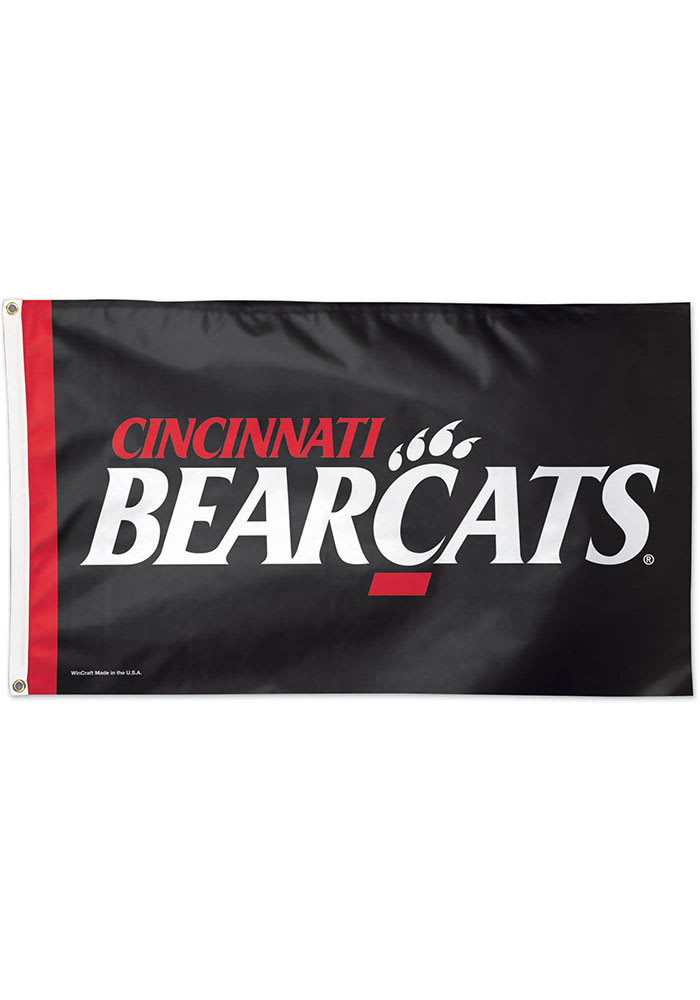 Cincinnati Bearcats 3x5 Black Silk Screen Grommet Flag