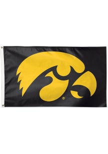 Iowa Hawkeyes 3x5 Black Silk Screen Grommet Flag