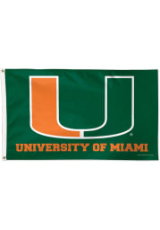 Miami Hurricanes 3x5 Orange Silk Screen Grommet Flag