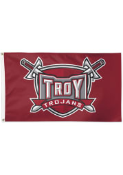 Troy Trojans 3x5 Red Silk Screen Grommet Flag