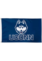 UConn Huskies 3x5 Blue Silk Screen Grommet Flag