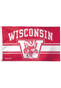 Cardinal Wisconsin Badgers 3x5 Silk Screen Grommet Flag