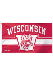 Wisconsin Badgers 3x5 Cardinal Silk Screen Grommet Flag