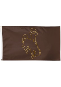 Wyoming Cowboys 3x5 Brown Silk Screen Grommet Flag