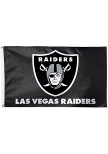 Las Vegas Raiders 3x5 Black Silk Screen Grommet Flag