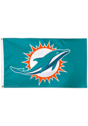 Miami Dolphins 3x5 Green Silk Screen Grommet Flag