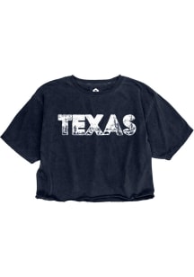 Rally Texas Womens Navy Blue Landscape Infill Short Sleeve T-Shirt