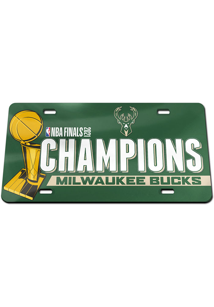 Milwaukee Bucks 2021 NBA Finals Champions Inlaid Car Accessory License Plate