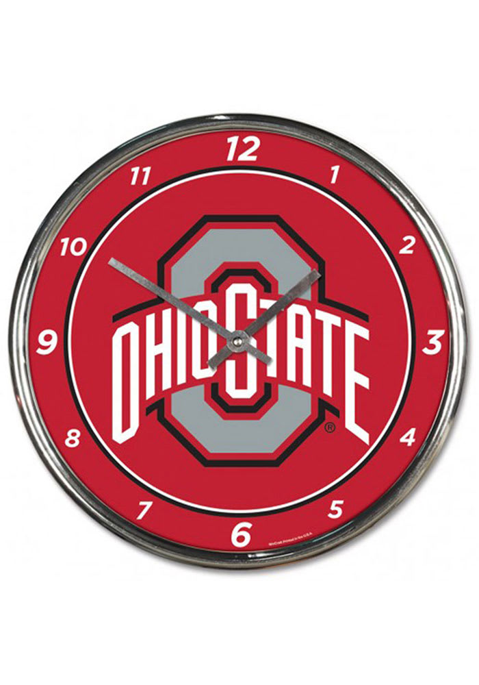 Ohio State Buckeyes Chrome Wall Clock