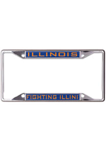 Illinois Fighting Illini Blue  Metallic Inlaid License Frame