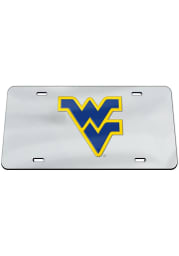 West Virginia Mountaineers Classic Acrylic Team Logo Silver Car Accessory License Plate