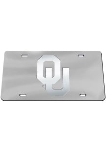 Oklahoma Sooners Logo Silver Car Accessory License Plate