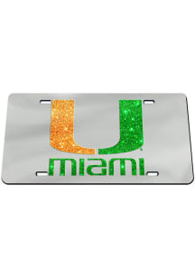 Miami Hurricanes Glitter Car Accessory License Plate