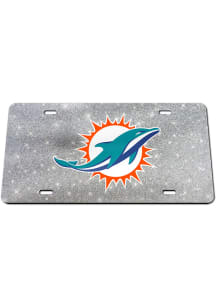 Miami Dolphins Glitter Car Accessory License Plate