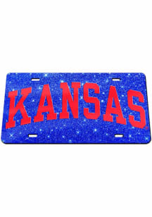 Kansas Jayhawks Glitter Car Accessory License Plate