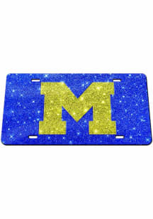 Michigan Wolverines Blue  Glitter License Plate