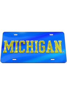 Michigan Wolverines Blue  Glitter License Plate