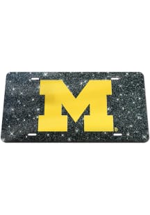 Michigan Wolverines Black  Glitter License Plate