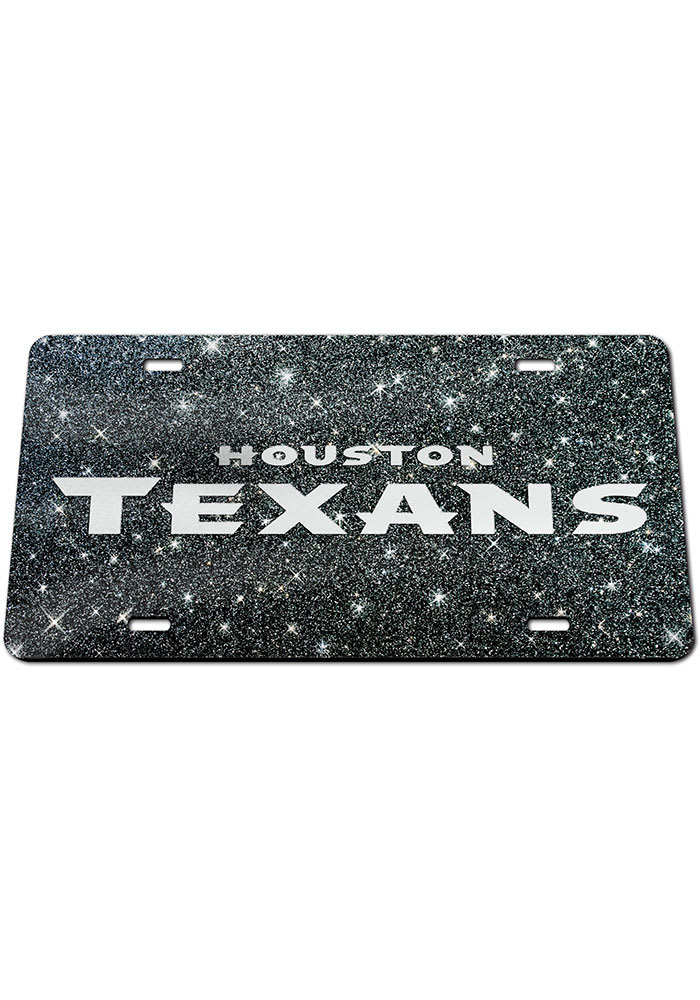 Houston Texans Glitter Car Accessory License Plate