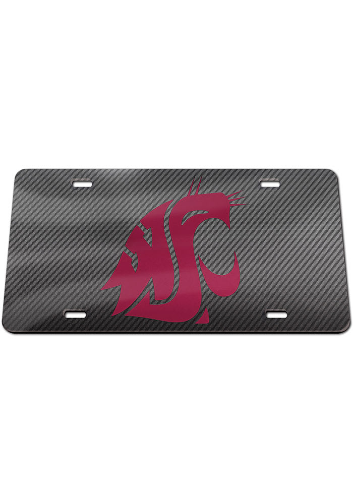 Washington State Cougars Carbon Car Accessory License Plate