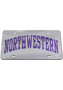 Northwestern Wildcats Silver  Inlaid License Plate