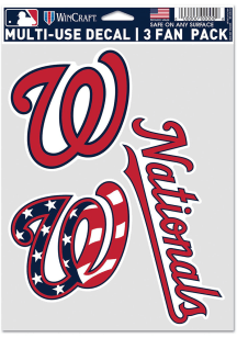 Washington Nationals Triple Pack Auto Decal - Red