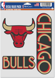 Chicago Bulls City Edition 3 Pack Auto Decal - Black