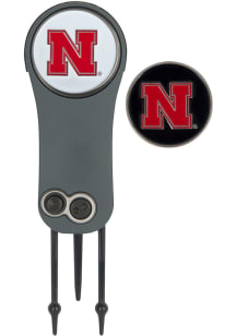 Red Nebraska Cornhuskers Ball Marker Switchblade Divot Tool