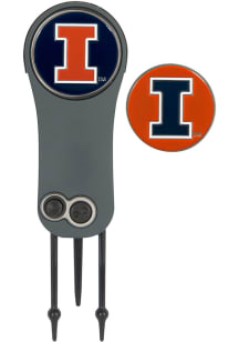 Blue Illinois Fighting Illini Ball Marker Switchblade Divot Tool