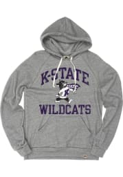 Rally K-State Wildcats Mens Grey Number One Distressed Triblend Fleece Fashion Hood