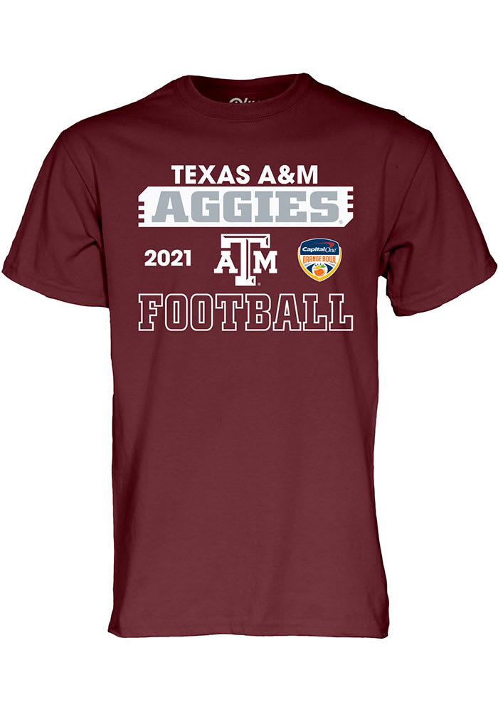 Texas A&M Aggies Maroon 2020 Orange Bowl Bound Short Sleeve T Shirt