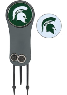 White Michigan State Spartans Ball Marker Switchblade Divot Tool