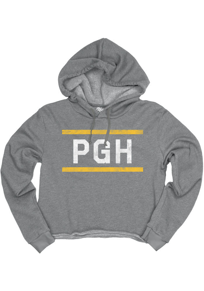 Pittsburgh Womens Grey Block and Bars Hooded Sweatshirt
