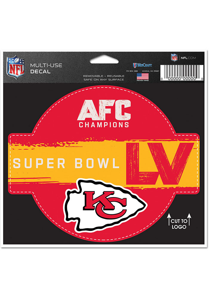 Kansas City Chiefs Super Bowl LV Bound Logo 4.5x6 Auto Decal - Red