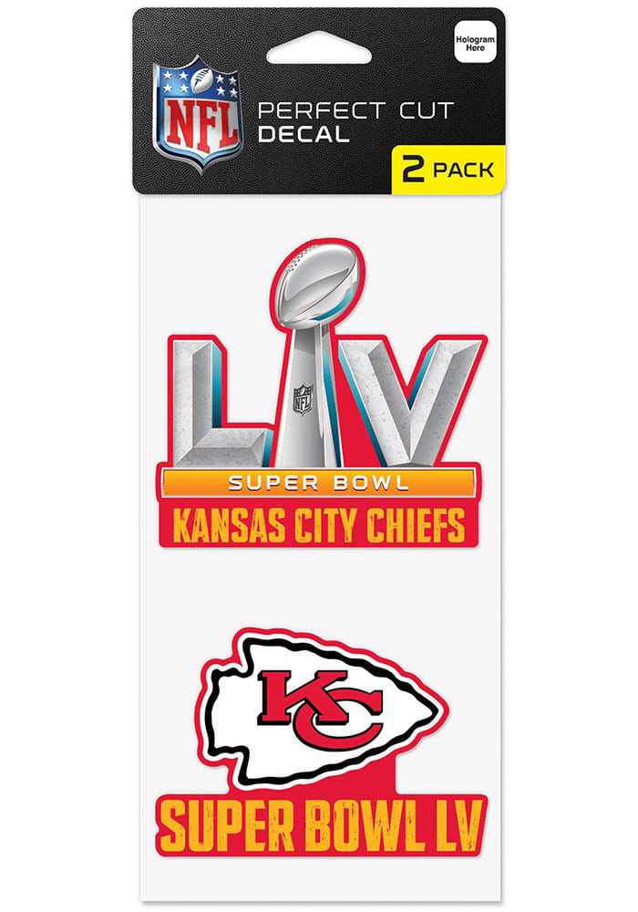 Kansas City Chiefs Super Bowl LV Bound Set of 2 4x8 Auto Decal - Red