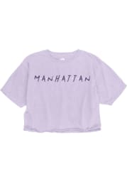 Rally Manhattan Womens Lavender Dots Short Sleeve T-Shirt