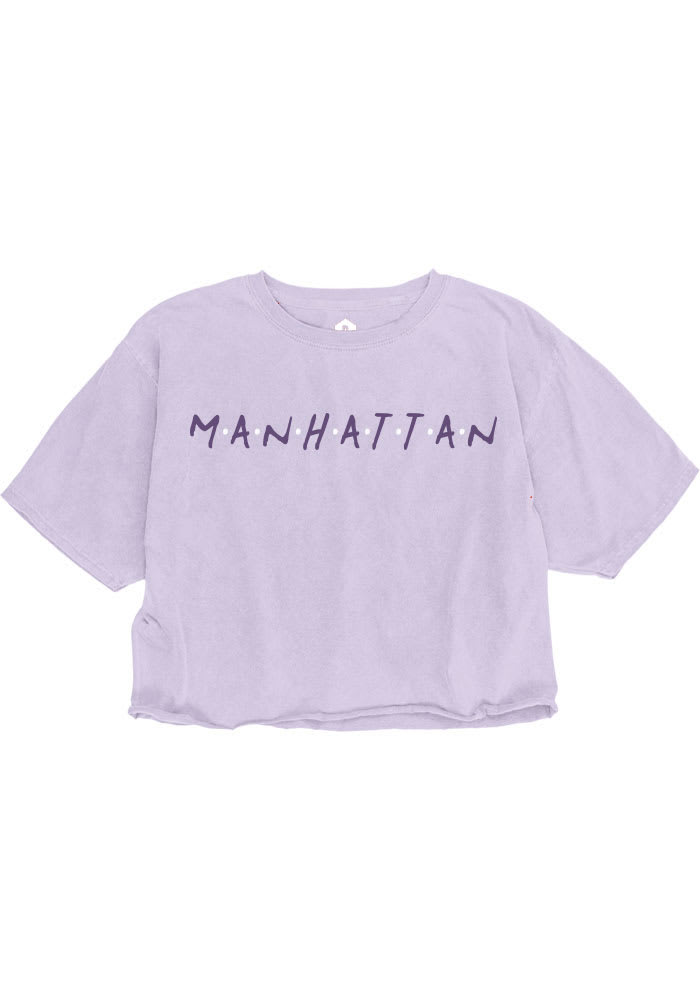 Rally Manhattan Womens Lavender Dots Short Sleeve T-Shirt